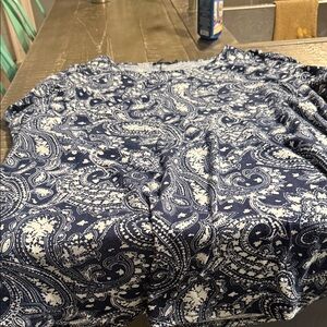 Navy Paisley Long Sleeve Top